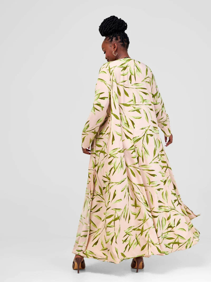 Leafy Green Kimono Set - Lime Green