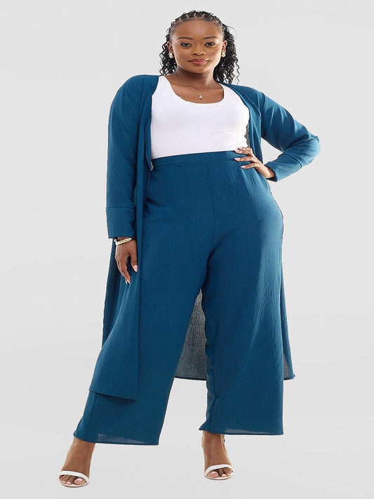 Liliadly Musky Blue Kimono Set