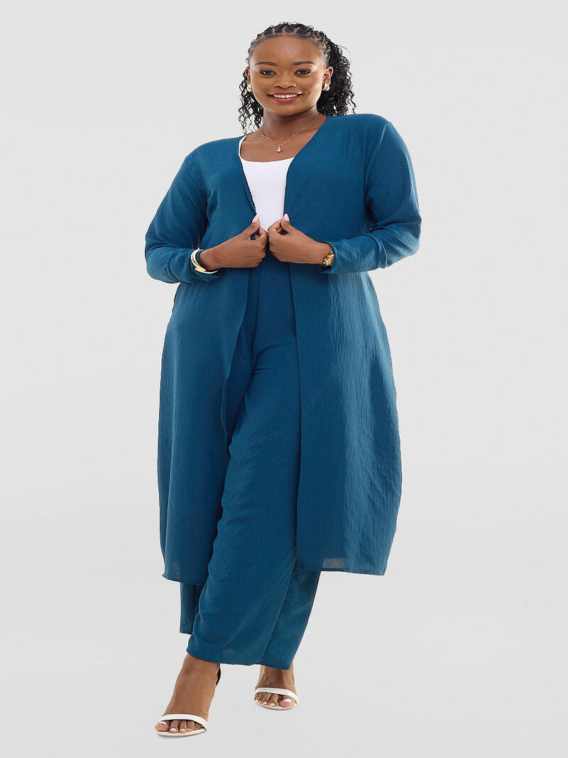 Liliadly Musky Blue Kimono Set