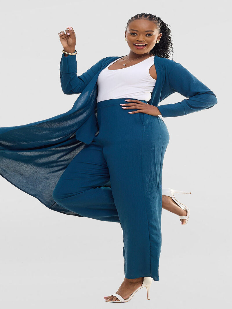 Liliadly Musky Blue Kimono Set