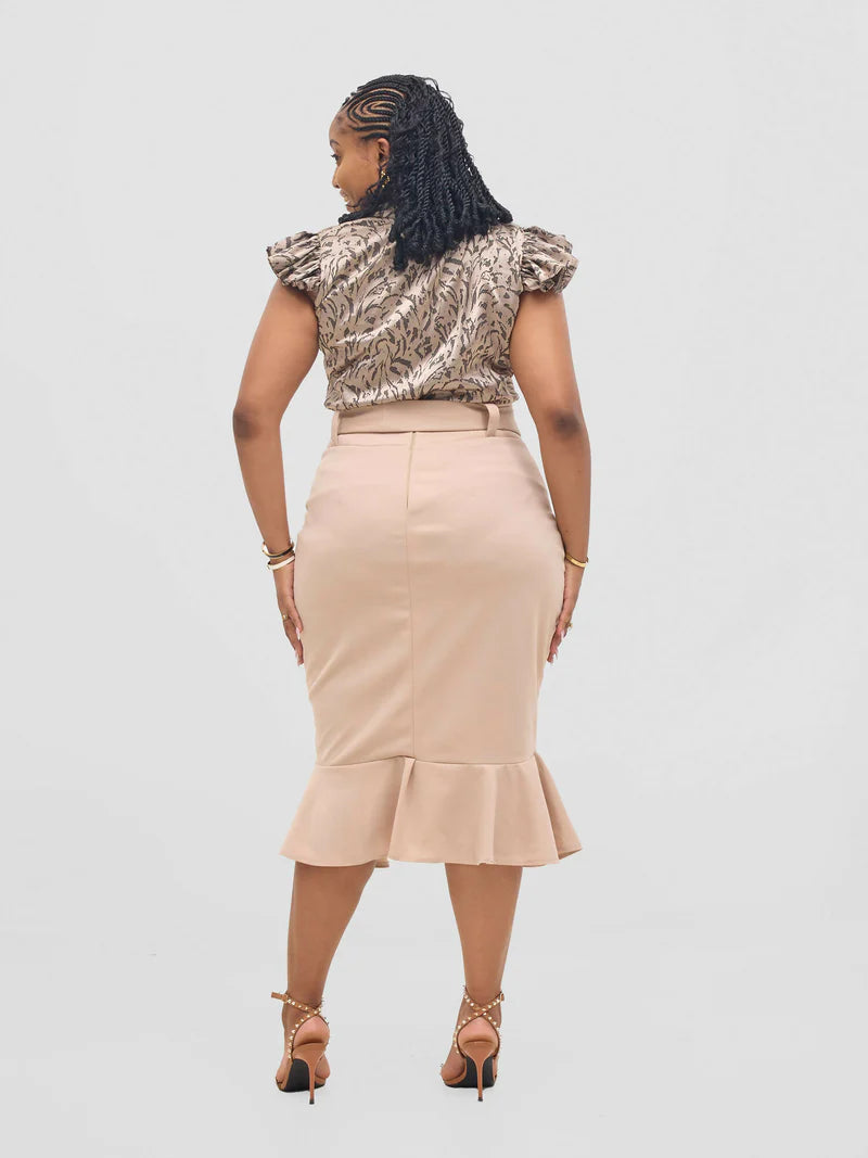 Bebe Pencil Skirt - Beige