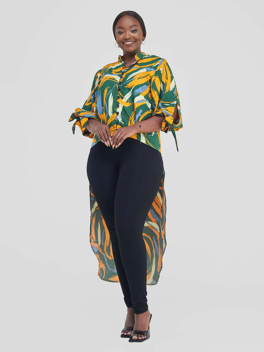 High - Low Citry Kimono - Green