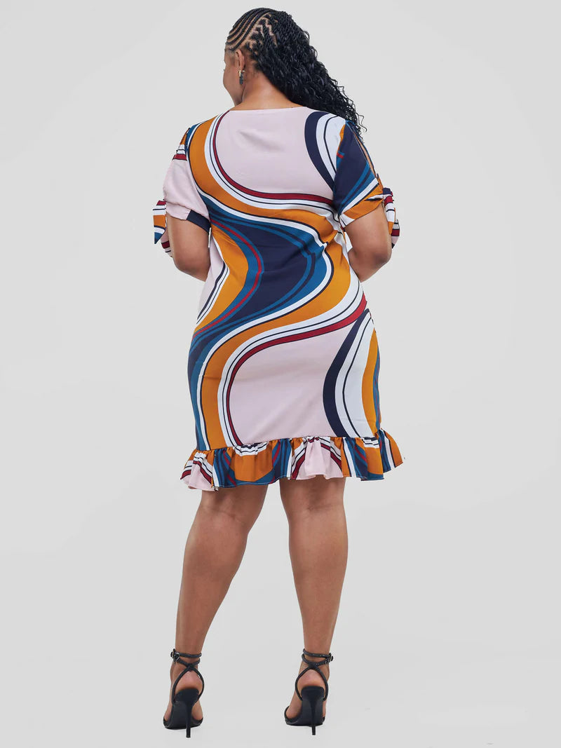 Spiral Shift Dress - Multicoloured